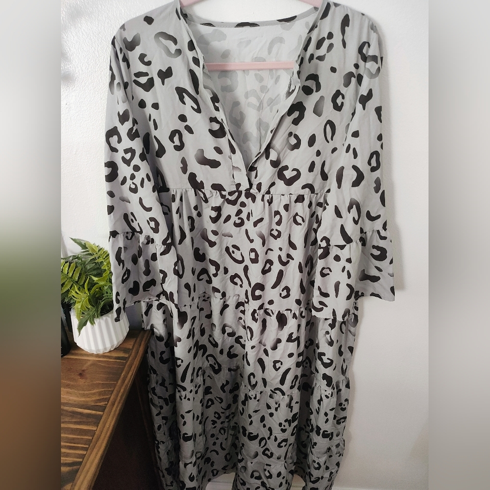 SHEIN Animal Print Layered Dress